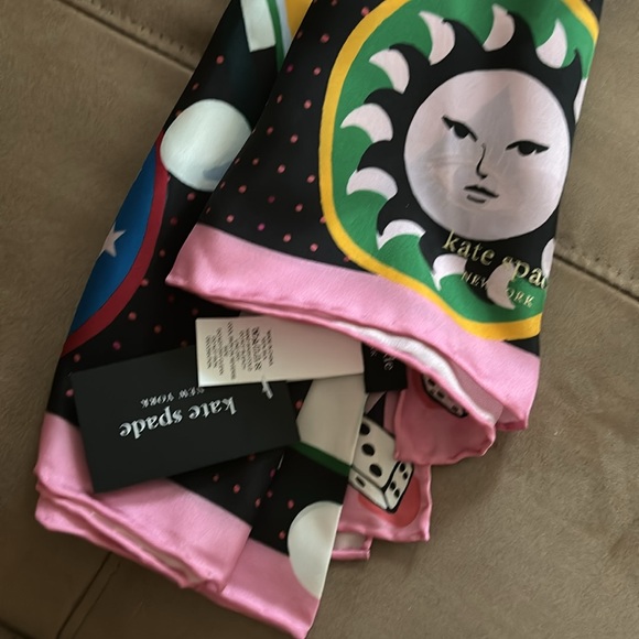 Kate Spade Printed Silk Scarf Fortune Teller 34”x34” NWT - Picture 3 of 10